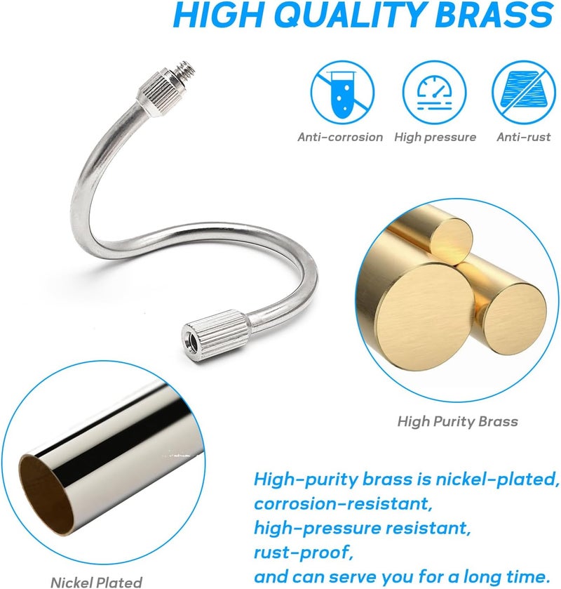 WANJIAHUI 10 Pack 7.6 Inch Flexible Nozzle Extensions, Brass Mist Rod for Outdoor Misting System, Bendable Copper Extended Pole 10/24 UNC for Garden, Humidification, Outdoor Cooling, Dust Control, Landscaping - Image 2